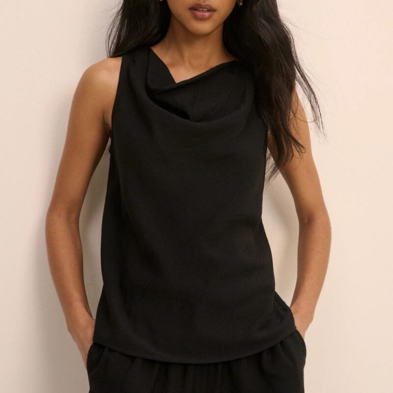 Nobody's Child - Black Draped Sleeveless Top - £47.00