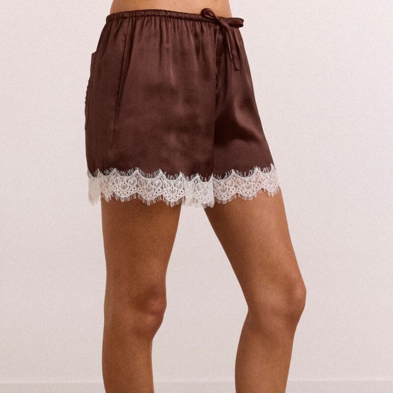 Damson Madder - Charis Satin Lace Shorts - £50.00