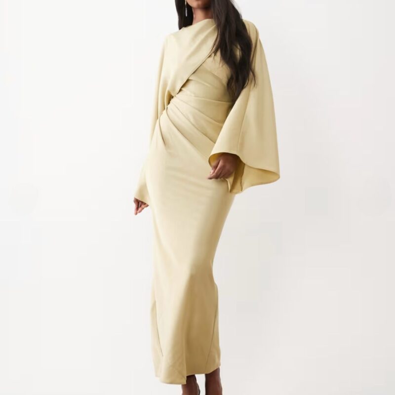 ASOS DESIGN - Draped Long Sleeve Dress - £65.00