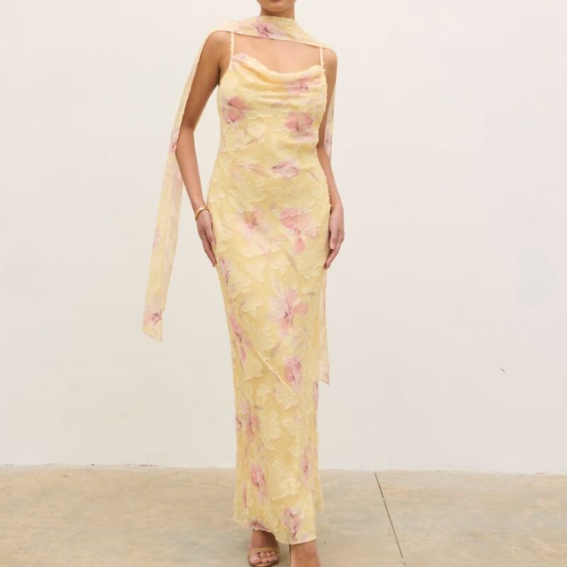 Pretty Lavish - Eden Scarf Cowl Neck Dress - £88.00