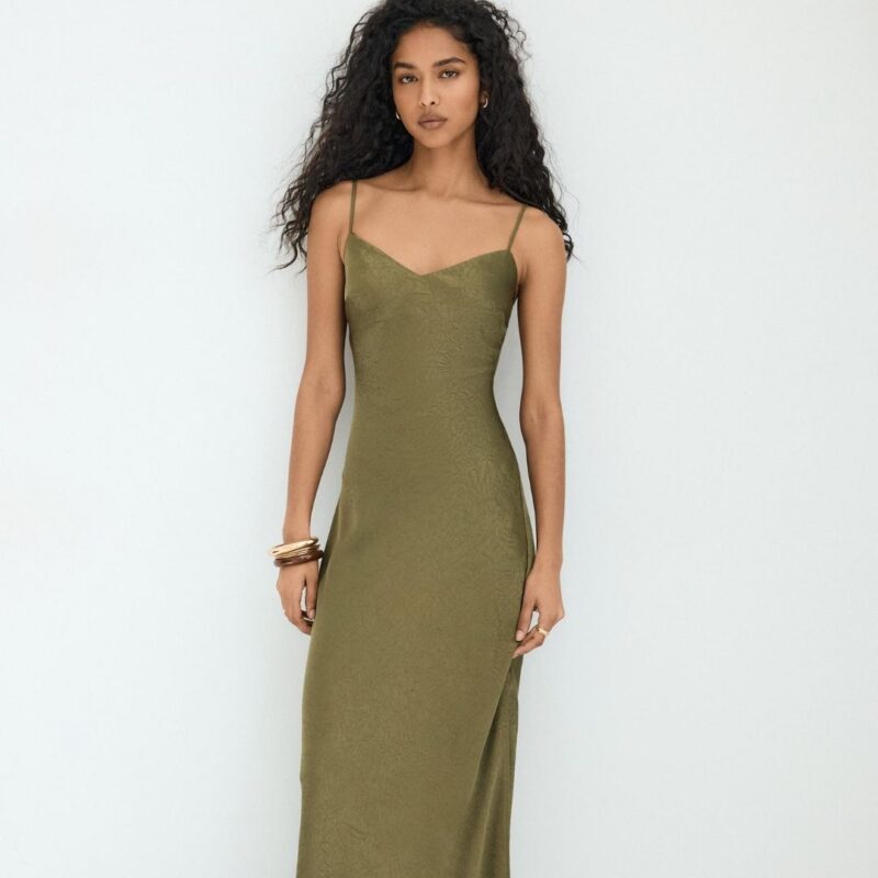 Stradivarius - Satin Midi Dress - £25.99