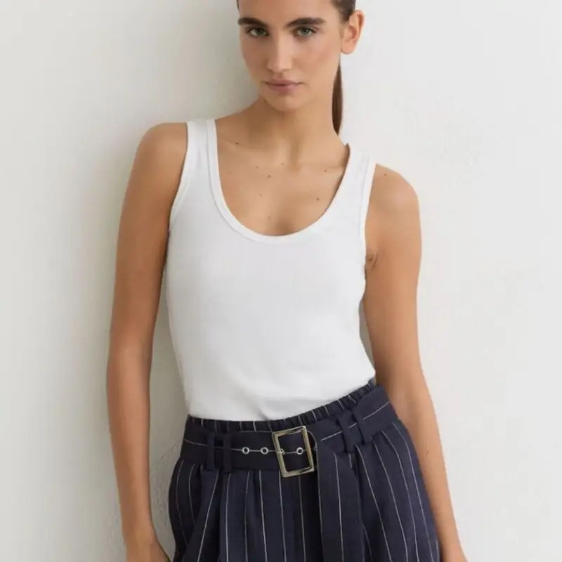 Reiss - Stretch-Cotton Ribbed Vest in White - £30.00