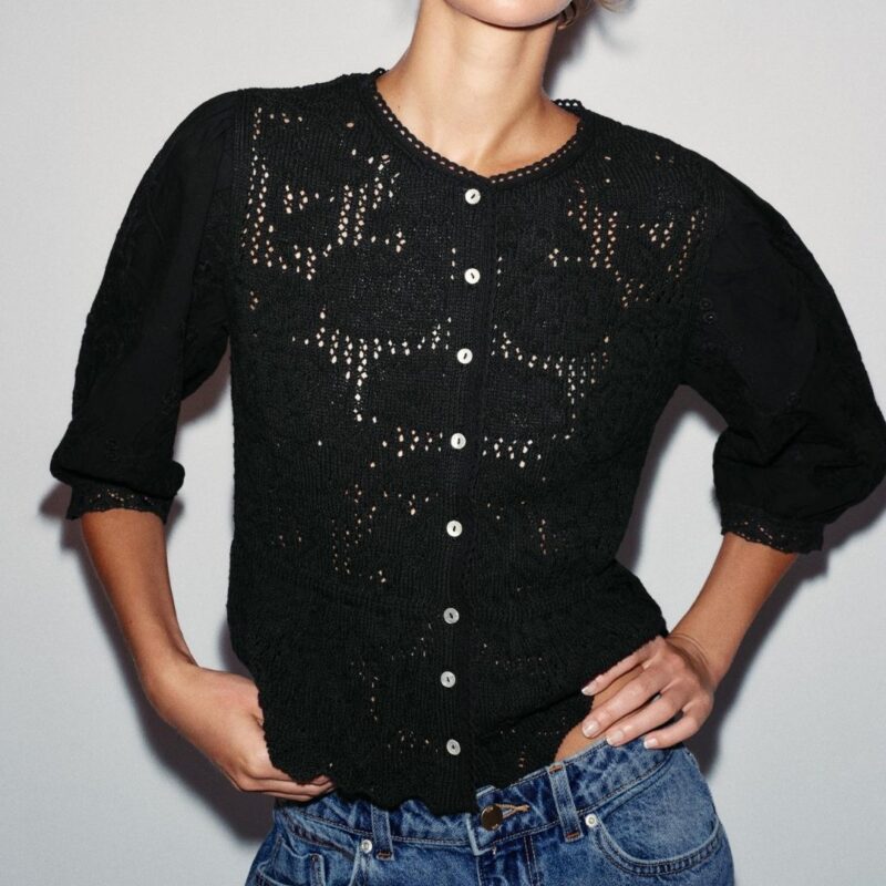 Zara - Romantic Combined Knit Cardigan - £35.99