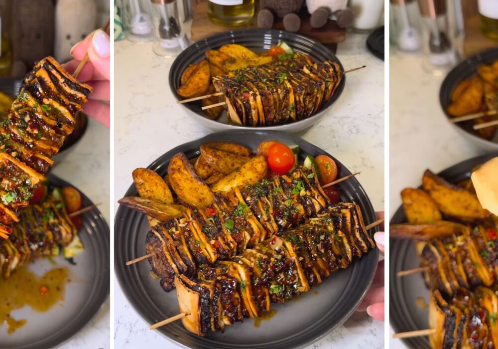 screenshots from a viral Instagram reel recipe