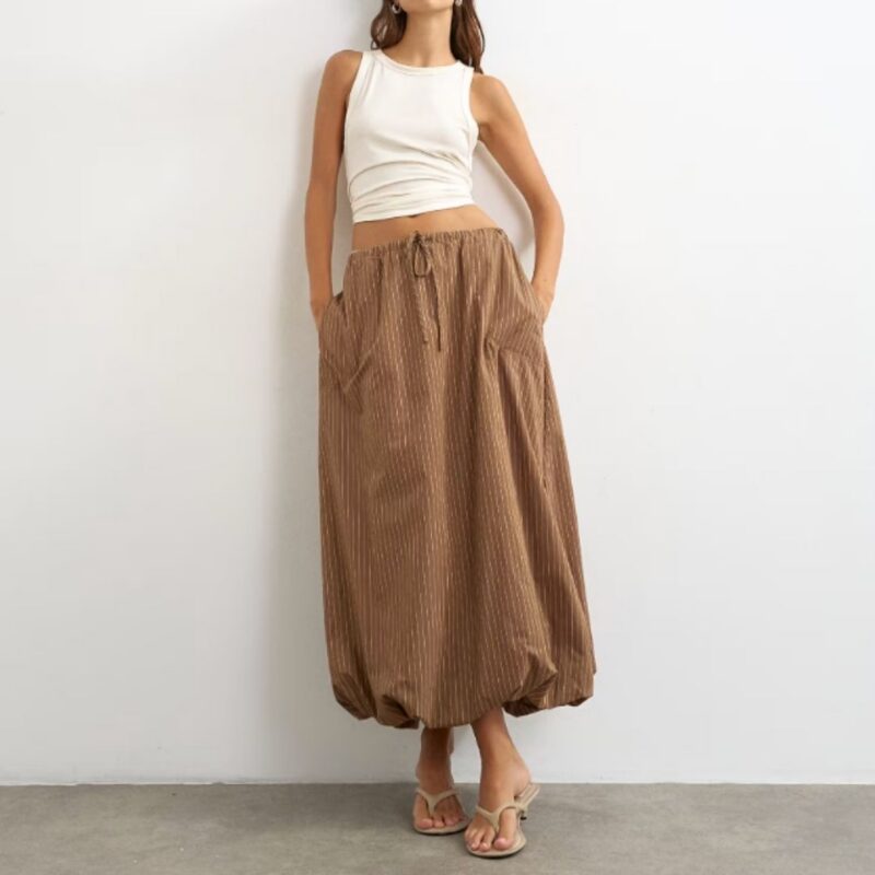 Topshop - Poplin Bubble Hem Maxi Skirt - £45.00
