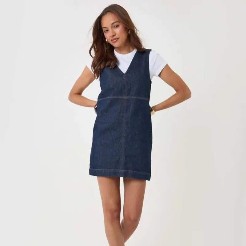 ASOS - Denim V-Neck Mini Dress - £32.00