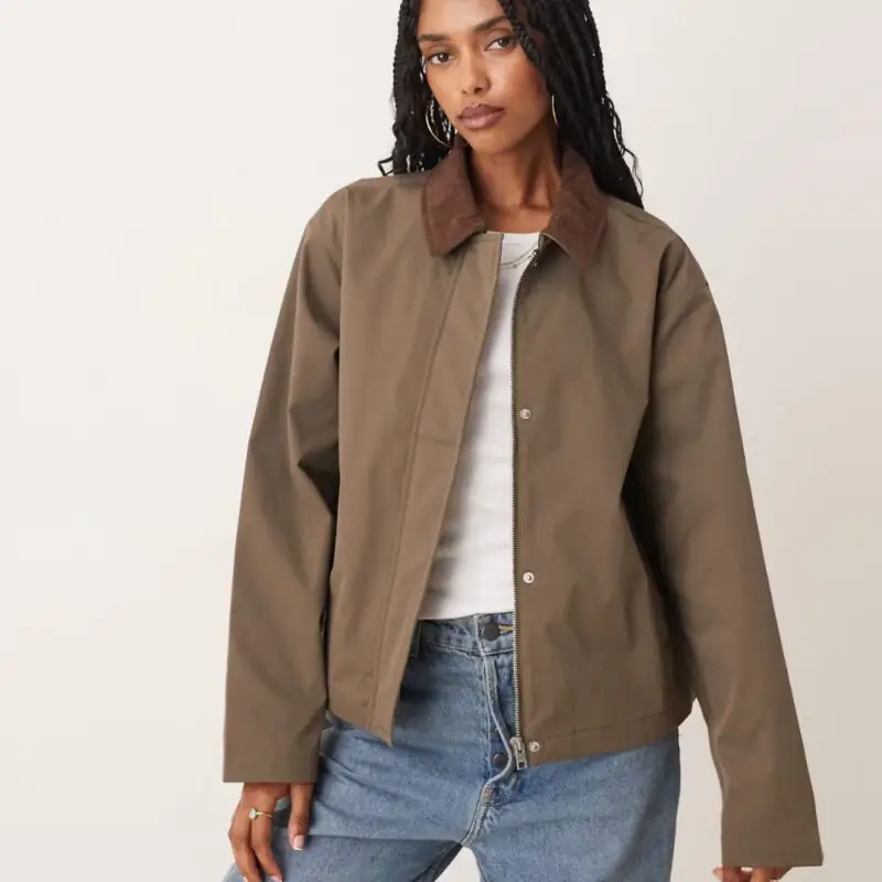 ASOS - Workwear Barn Jacket in Brown with Cord Collar - £35.00