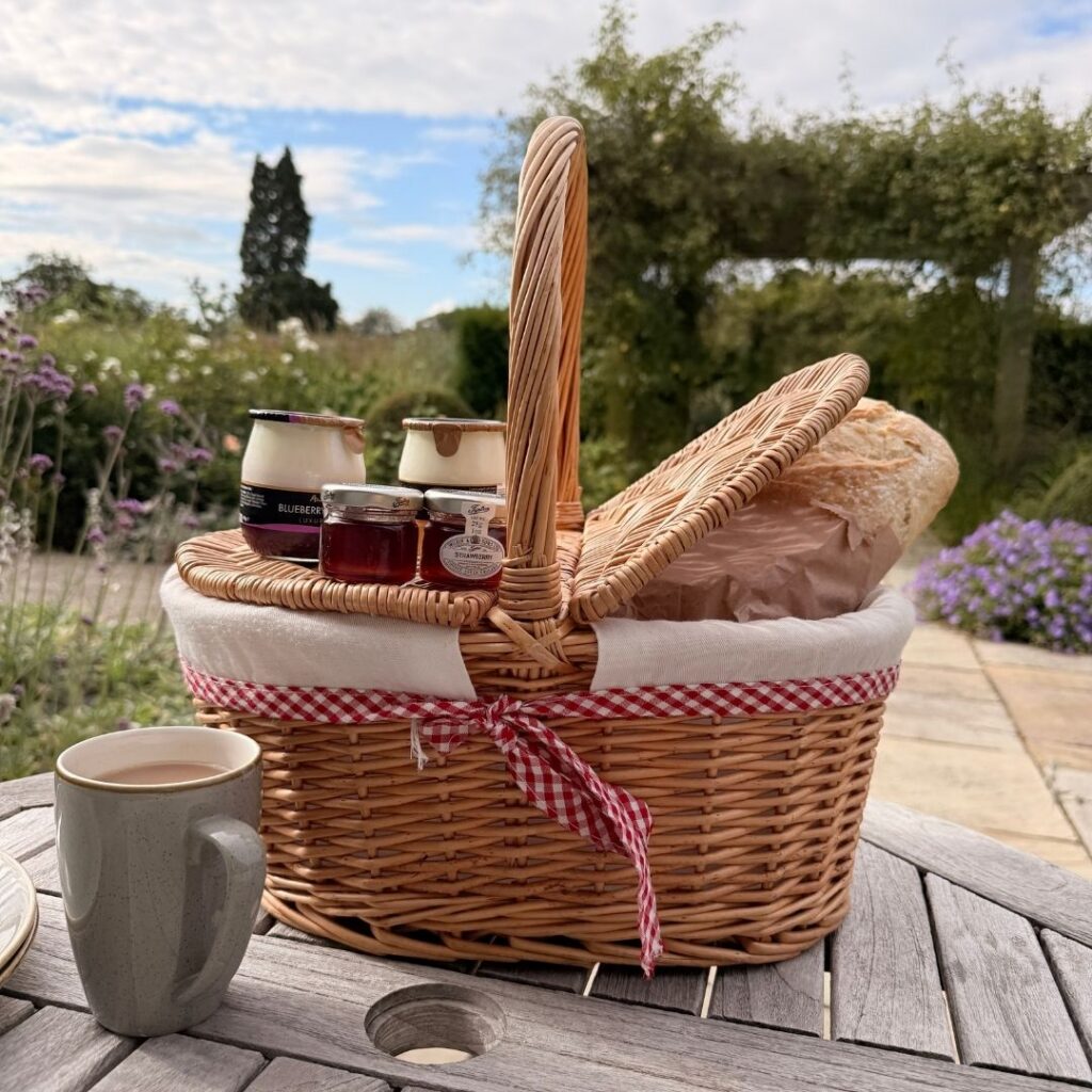 Complimentary gift basket at Wynyard Hall