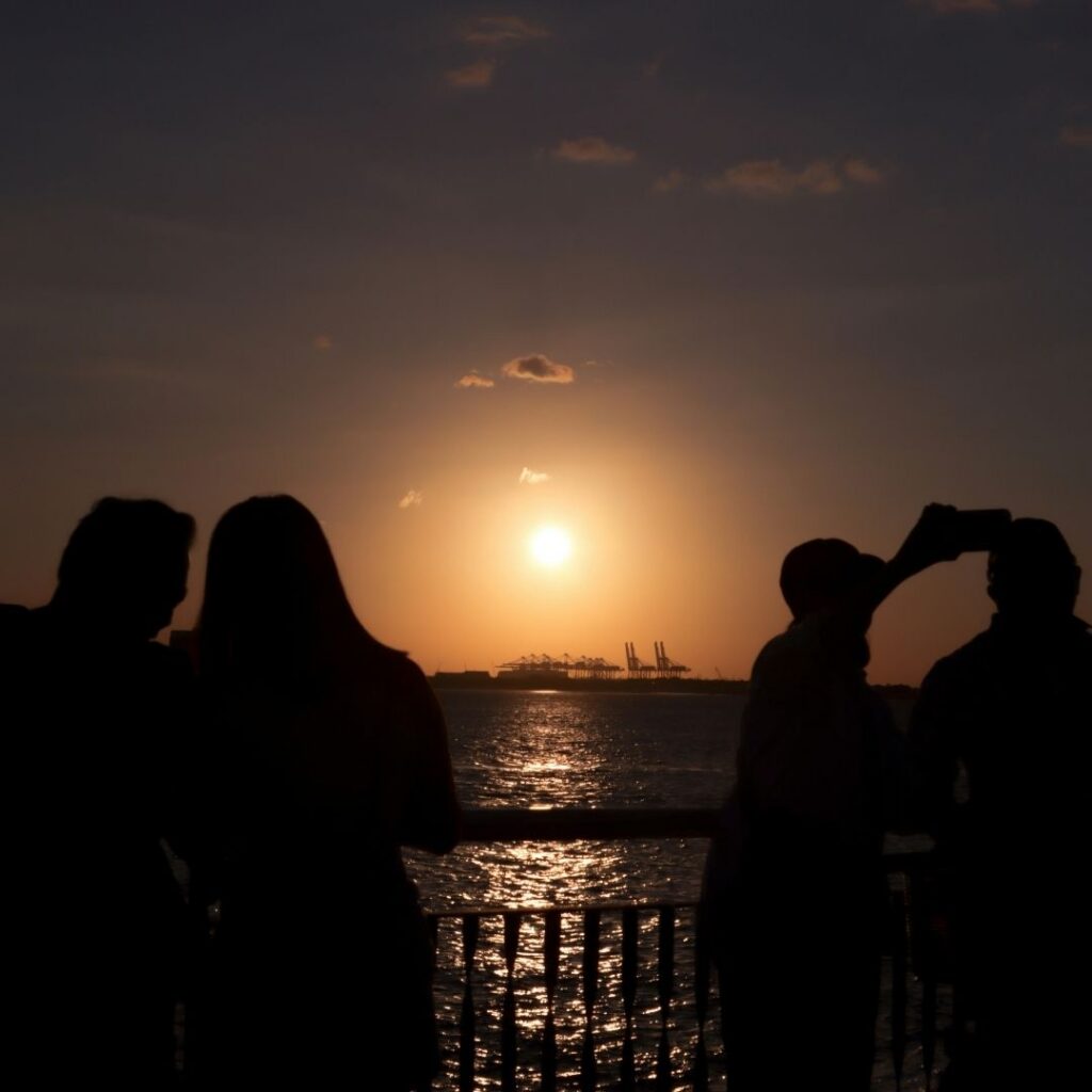 People watching a Solar Eclipse