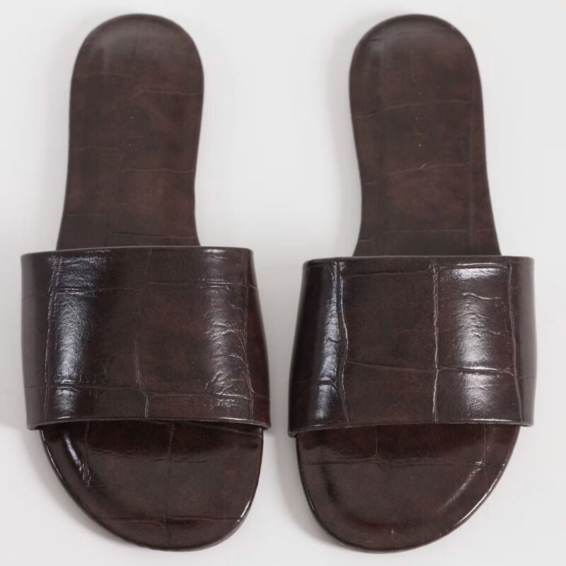ASOS - Faith Flat Sandals in Chocolate Croc - £14.00