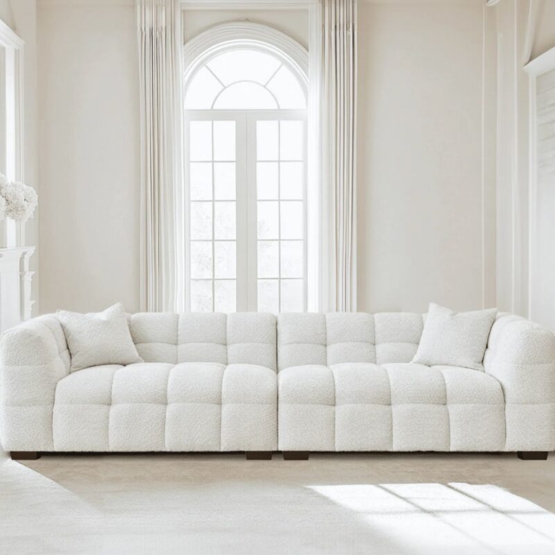 Bubble Oatmeal Boucle 4 Seater Sofa