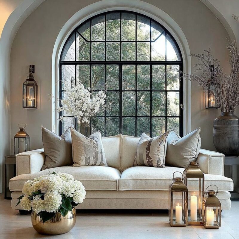 Avienne Cream Chenille 3 Seater Sofa