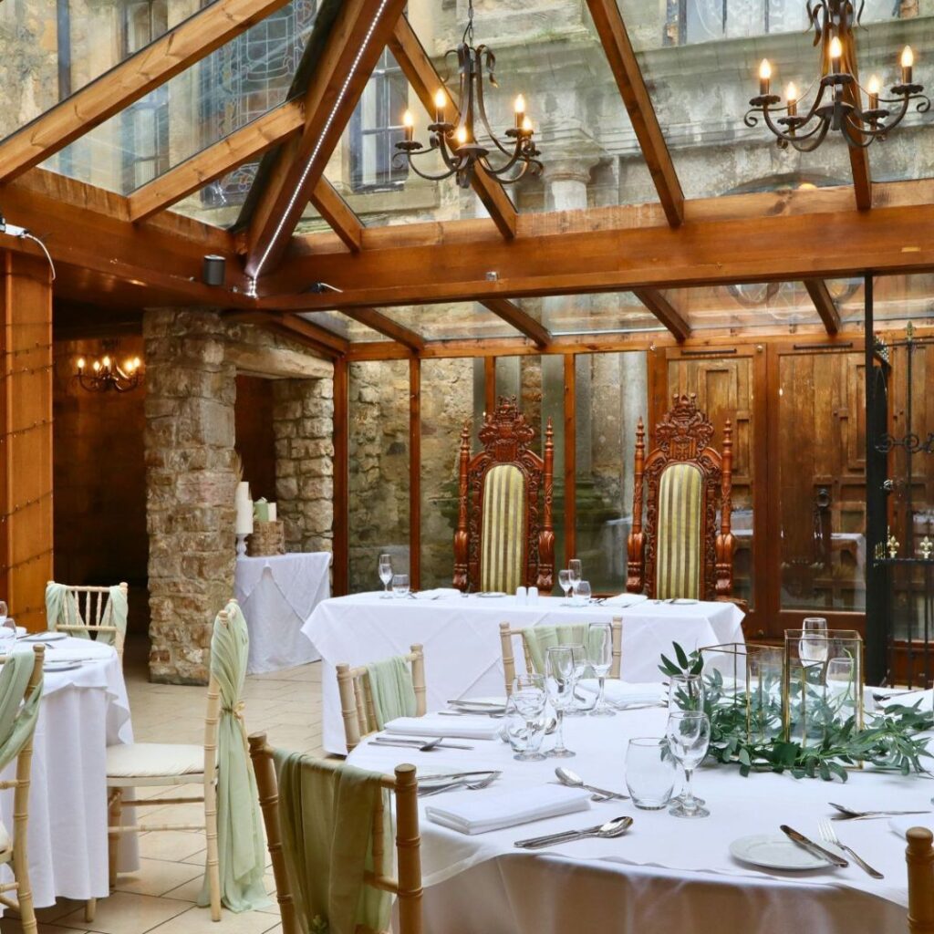 Walworth Castle, wedding venue in County Durham - Wedding Breakfast Set Up