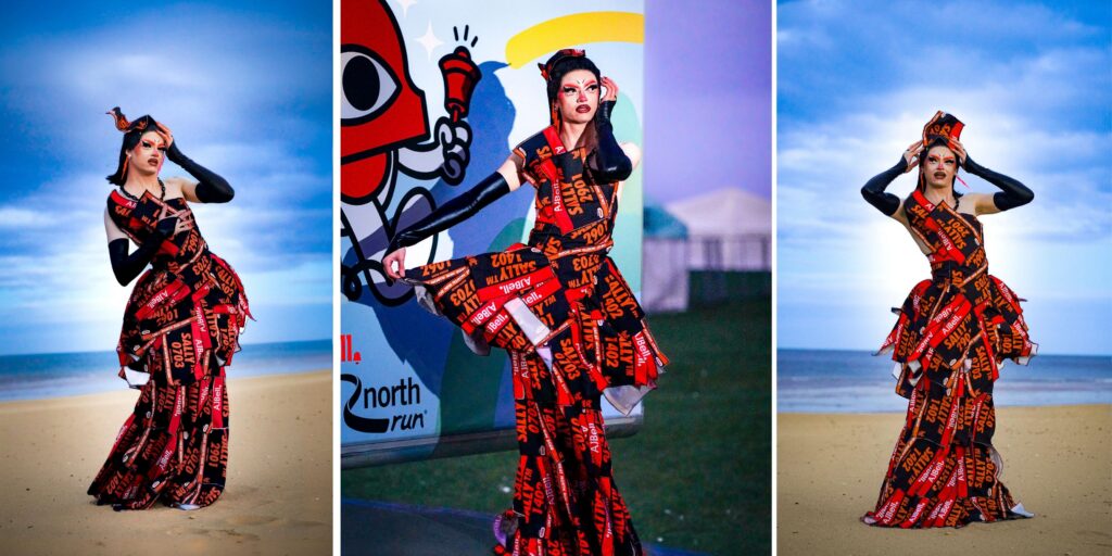 Great North Run inspires South Shields Drag Race star's bib number dress