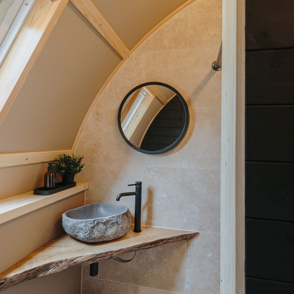 The Quarry Cabin Bathroom - Hewn Yorkshire