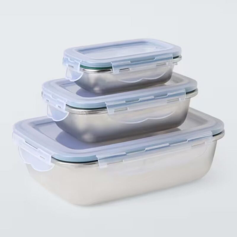 John Lewis X Deliciously Ella - Stainless Steel Food Storage Containers & Lids - £20.00