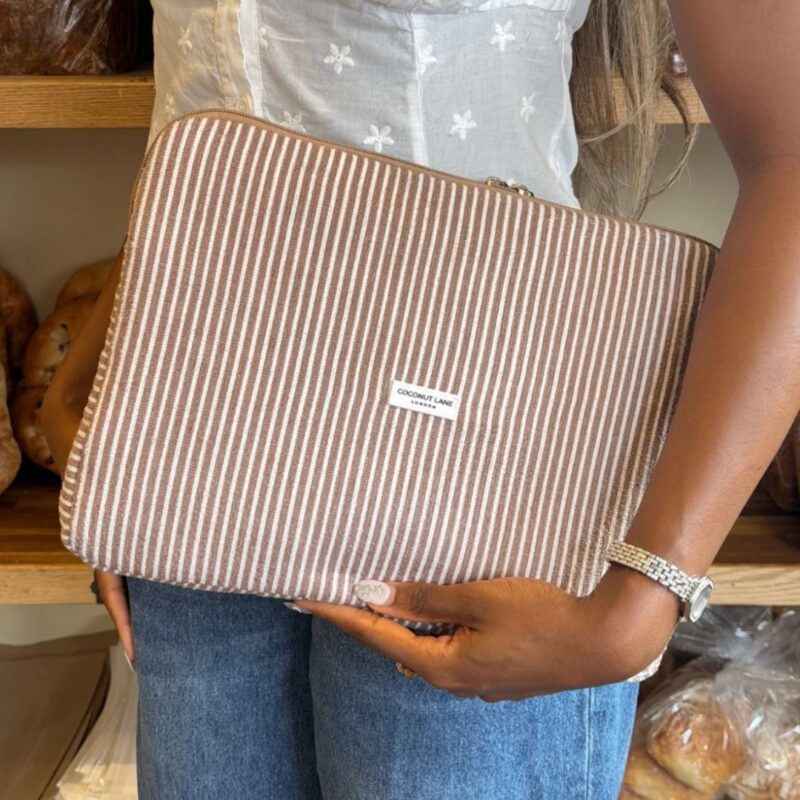 Coconut Lane - Chestnut Stripes Laptop Case - £32.00