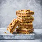 Salted honey caramel and walnut slice