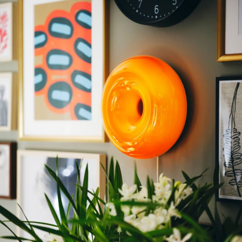 IKEA - VARMBLIXT LED Table/Wall Lamp in Orange Glass - £55.00