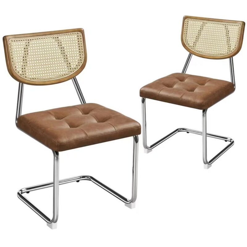 Yaheetech - Mid-Century Modern Dining Chairs with Mesh Rattan Back - £106.72