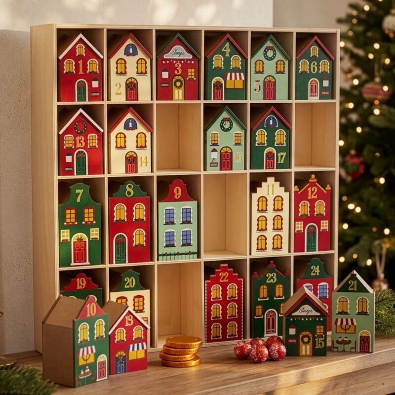 Dibor - Festive Village Reusable Advent Calendar - £60.00