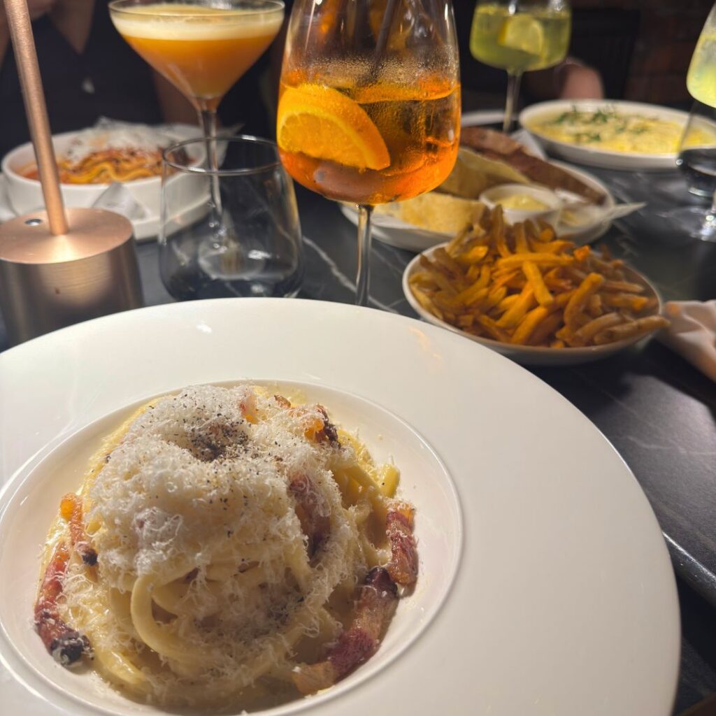 BUCATINI CARBONARA AT VITO’S OSTERIA, SHEEPFOLDS, SUNDERLAND
