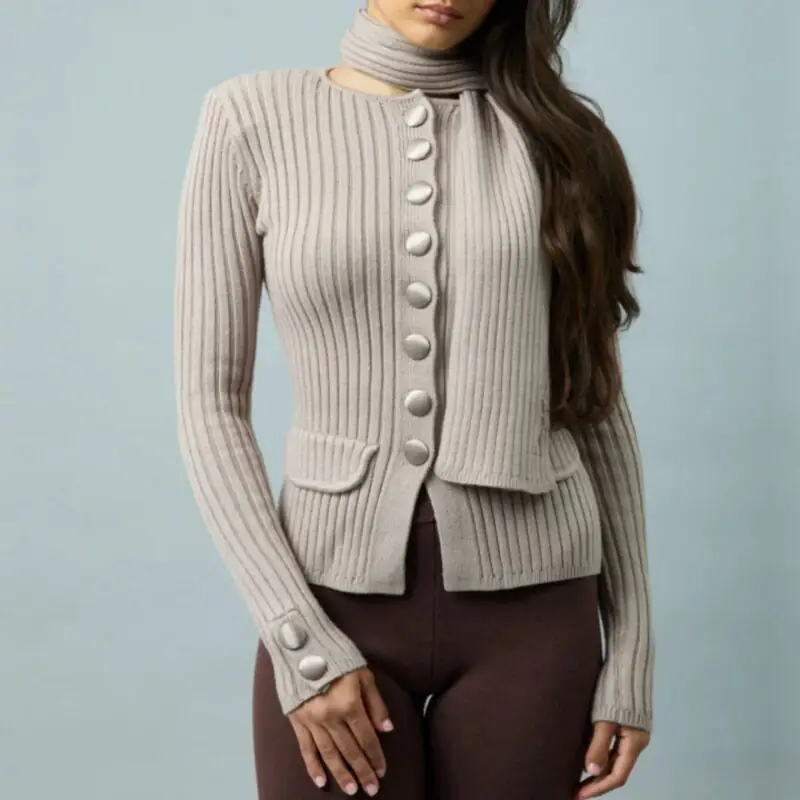 House of Sunny - Taupe Power Peggy Cardigan - £86.00