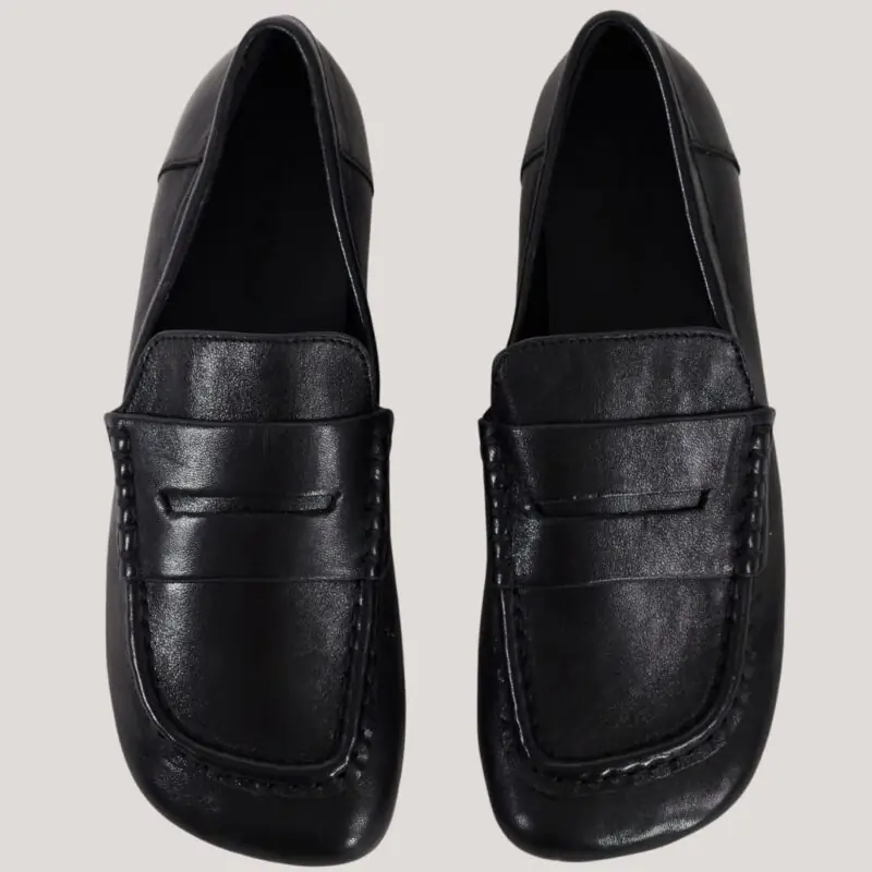 Topshop - Daniel Real Leather Flat Square Toe Loafer - £45.00