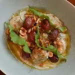 San Sabino style Ricotta Gnudi with roasted grape sauce