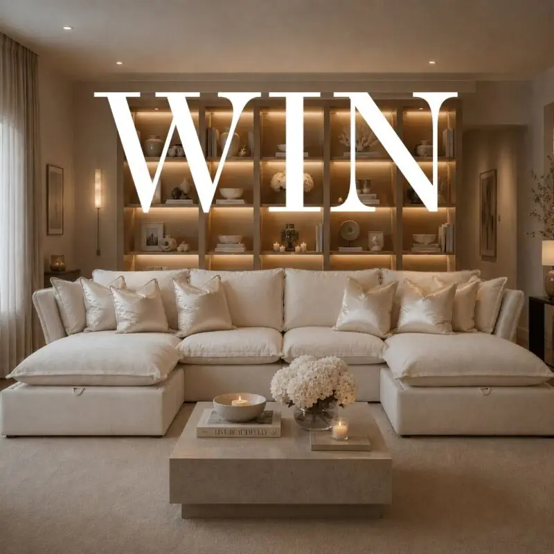 WIN a Mallow Linen U-Shape Sofa with Storage Footstool from Rowen Homes worth £2,749